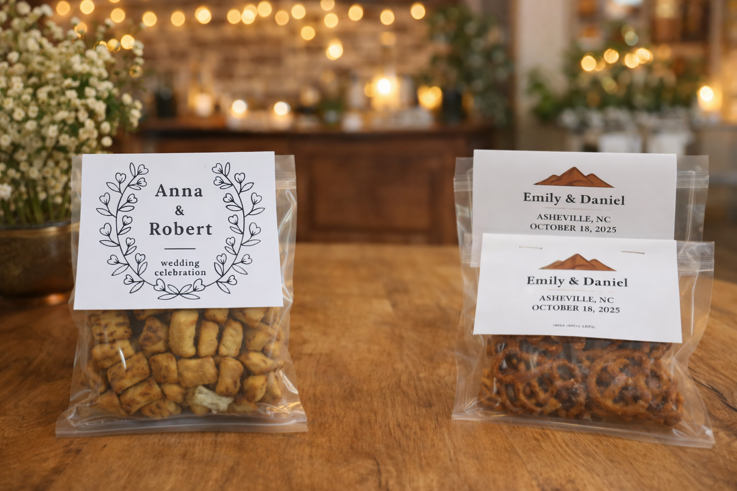 Custom Wedding Pretzel Bags